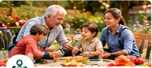 Family participating in an outdoor activity